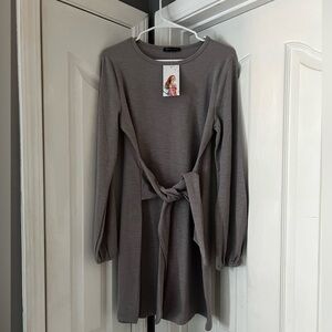 Grey mini wrap dress
